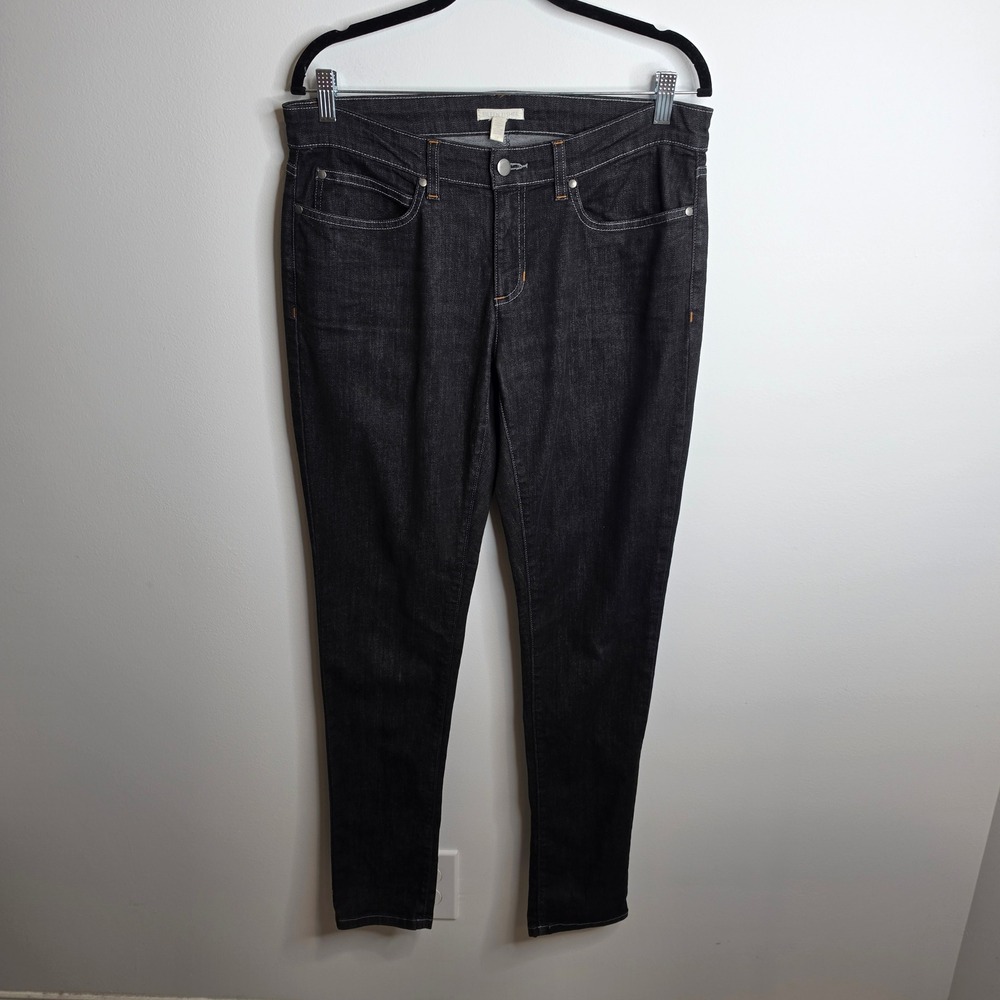 Eileen Fisher Skinny Jeans Womens 10 Black Stretch Organic Cotton